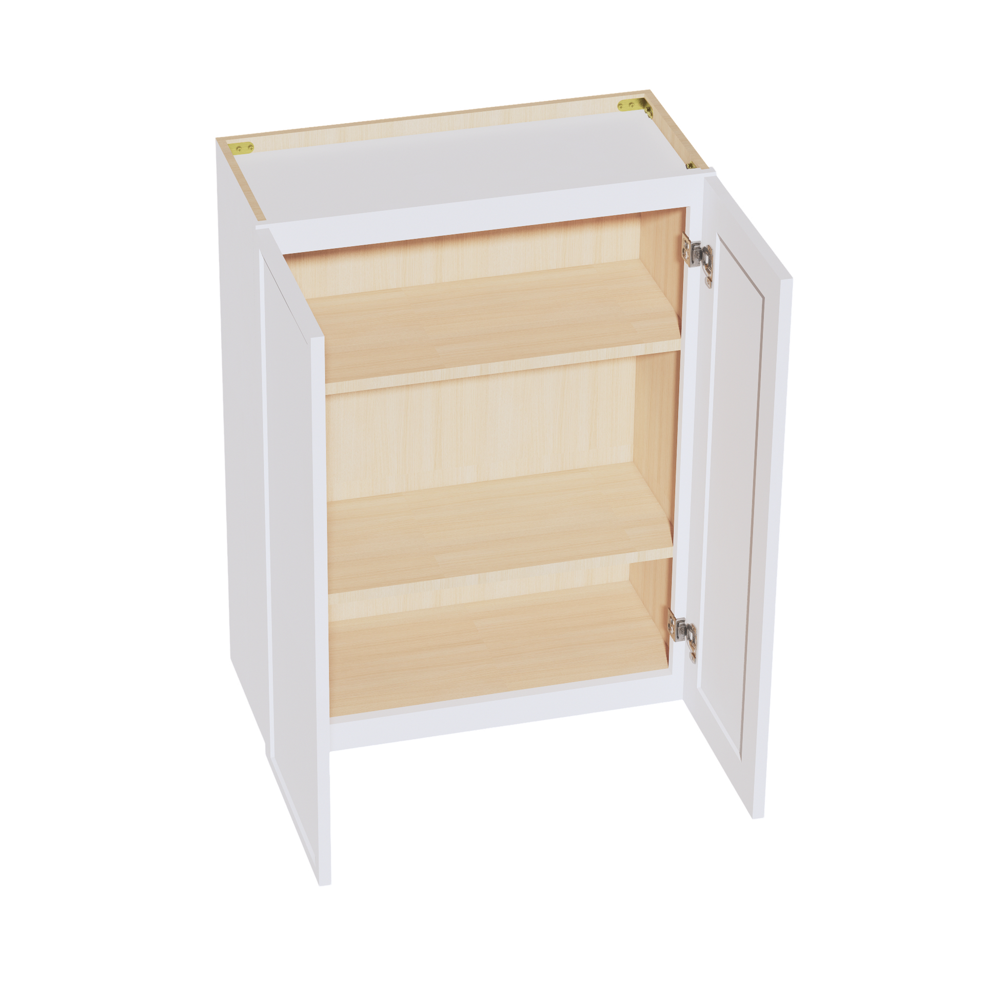 W2736-SSW  Wall Cabinet 2 Doors & 2 Shelves - Slim Shaker Style - White   27"W x 36"H x 12"D