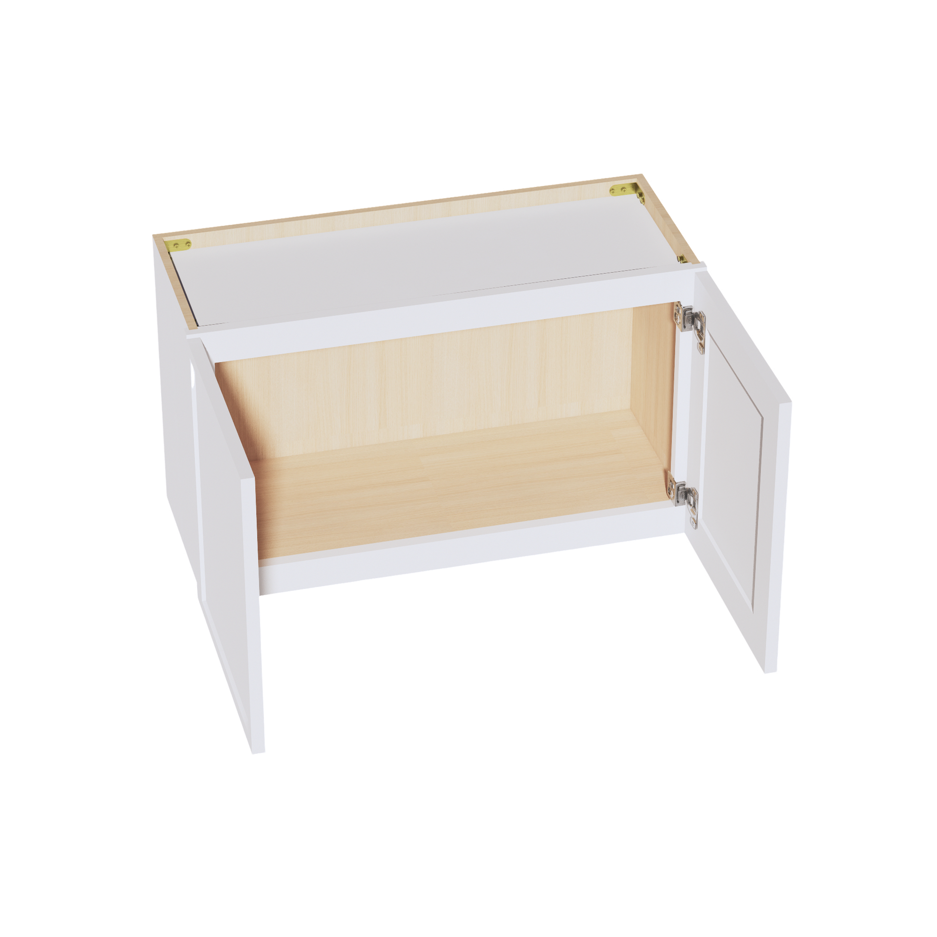 W3018-SSW  Wall Cabinet 2 Doors & 2 Shelves - Slim Shaker Style - White   30"W x 18"H x 12"D