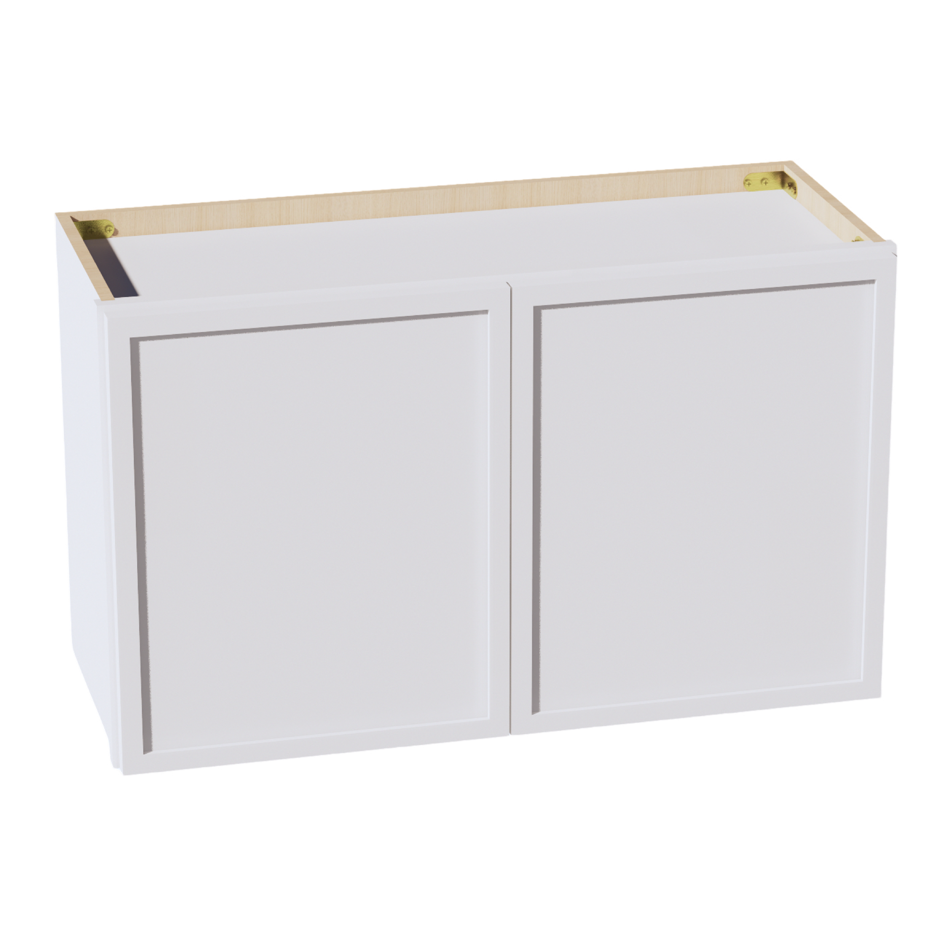 W3018-SSW  Wall Cabinet 2 Doors & 2 Shelves - Slim Shaker Style - White   30"W x 18"H x 12"D