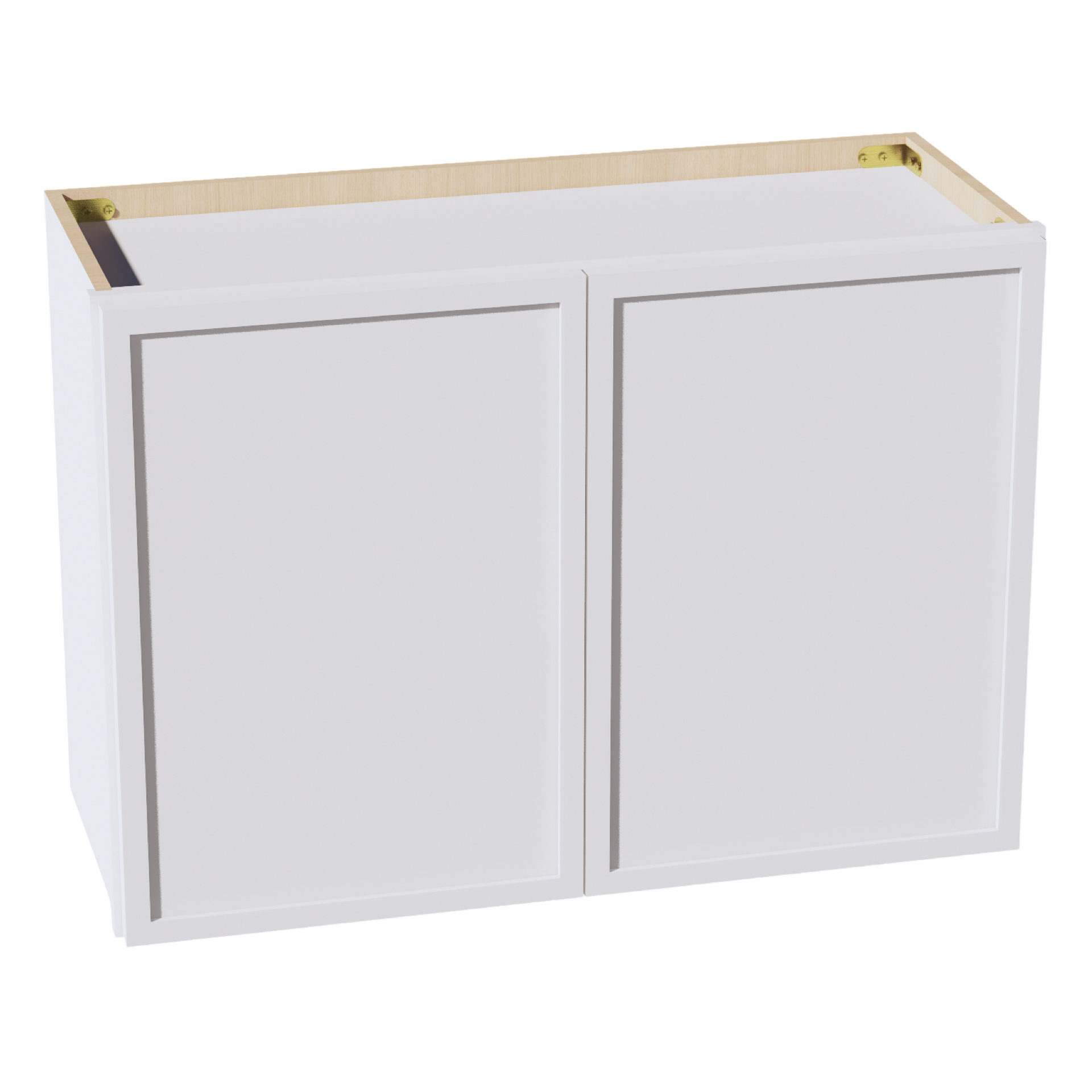 W3021-SSW  Wall Cabinet 2 Doors & 2 Shelves - Slim Shaker Style - White   30"W x 21"H x 12"D