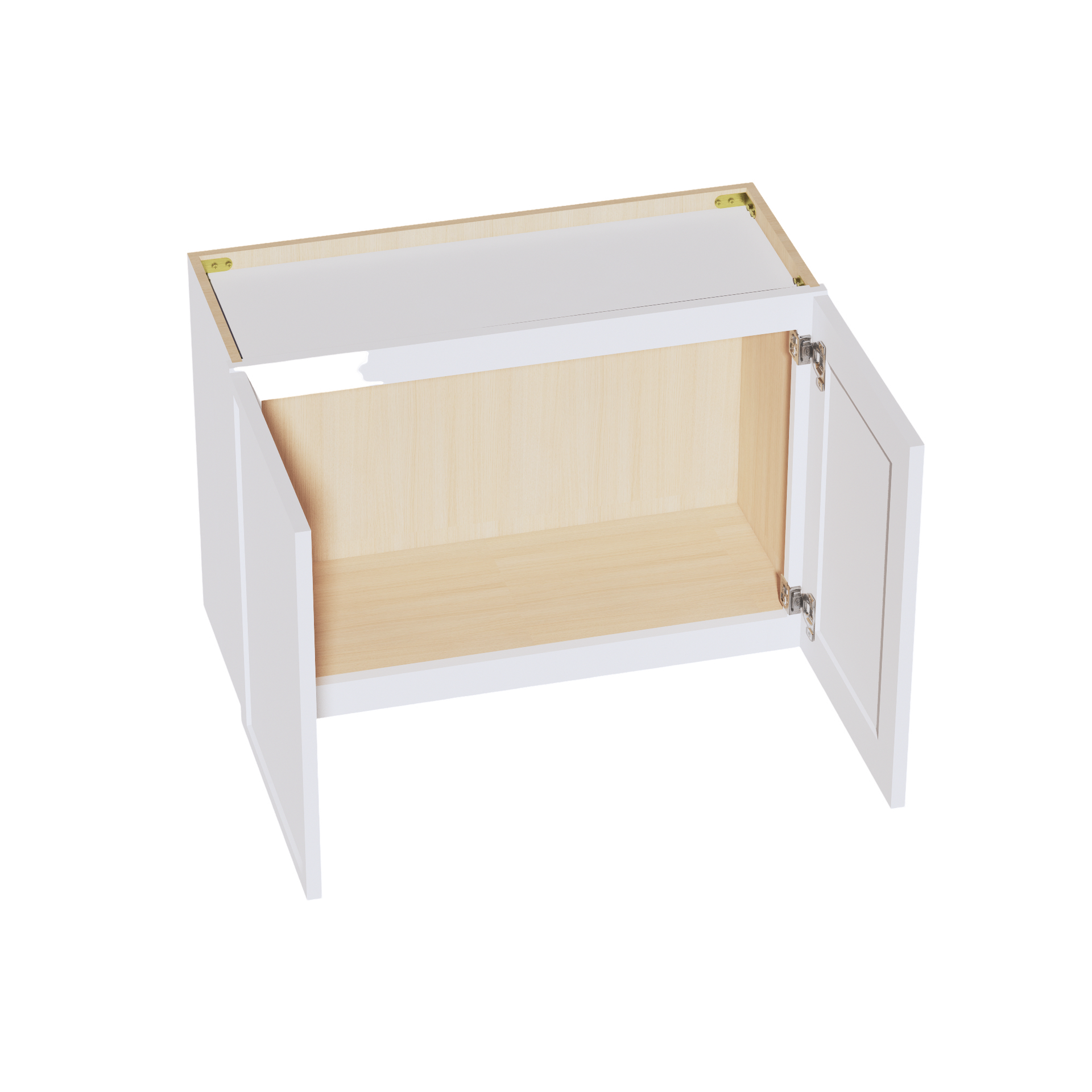 W3021-SSW  Wall Cabinet 2 Doors & 2 Shelves - Slim Shaker Style - White   30"W x 21"H x 12"D