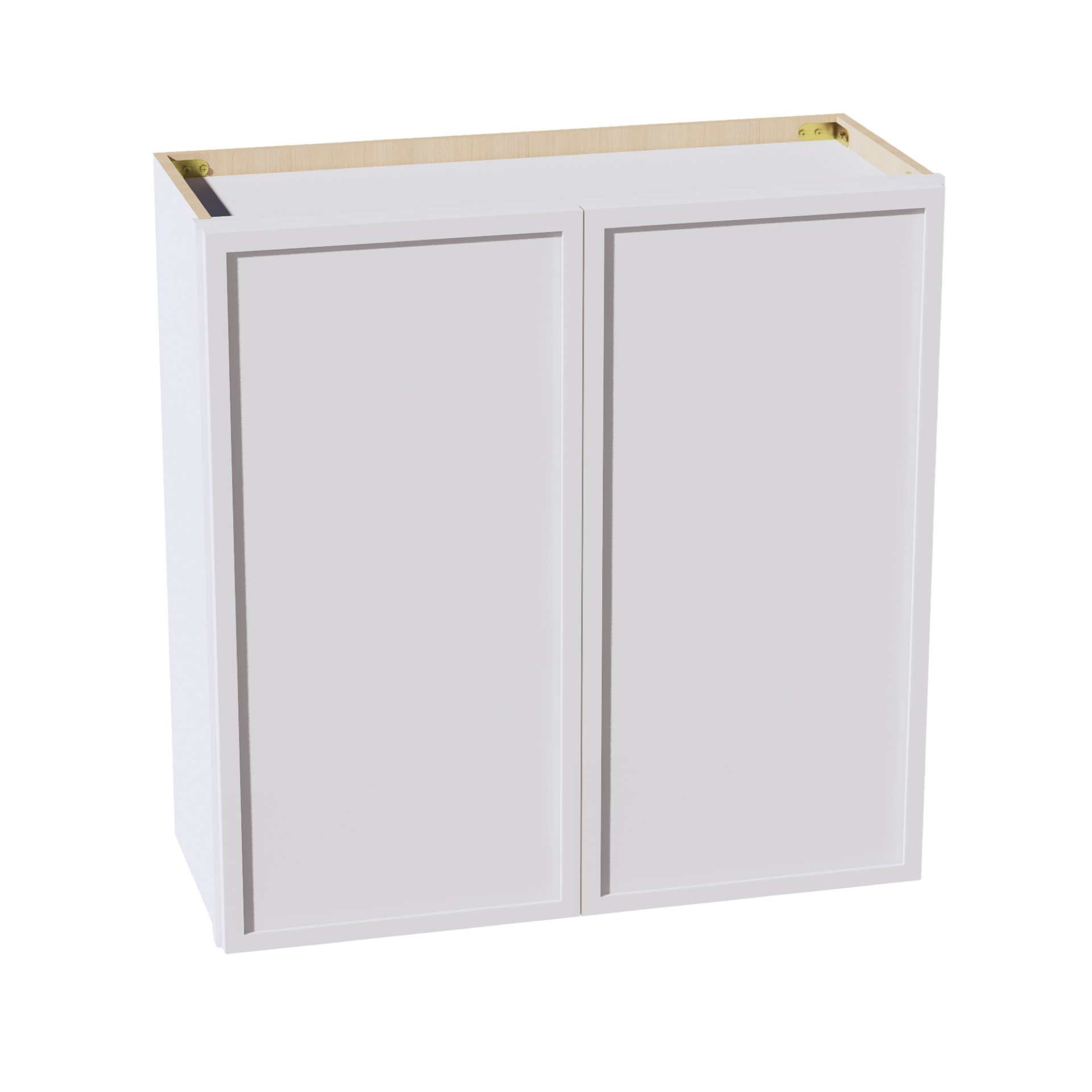 W3030-SSW  Wall Cabinet 2 Doors & 2 Shelves - Slim Shaker Style - White   30"W x 30"H x 12"D