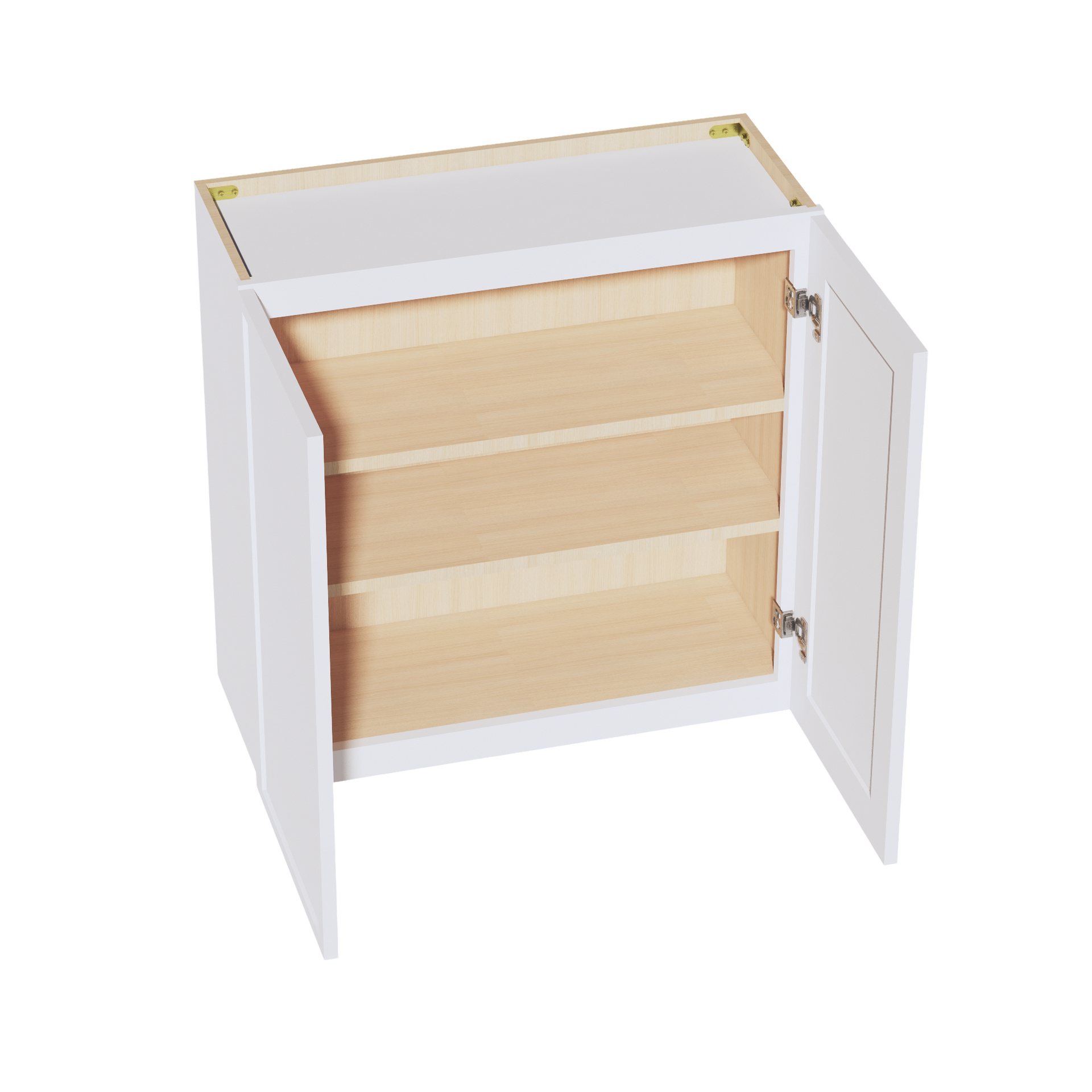 W3030-SSW  Wall Cabinet 2 Doors & 2 Shelves - Slim Shaker Style - White   30"W x 30"H x 12"D