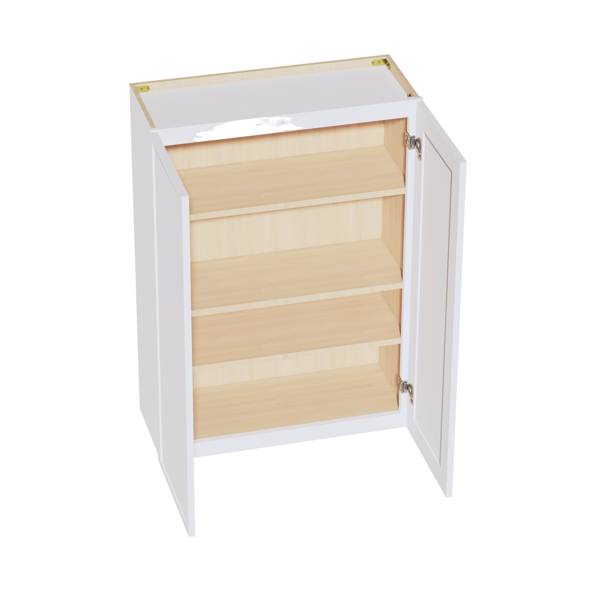 W3042-SSW  Wall Cabinet 2 Doors & 2 Shelves - Slim Shaker Style - White   30"W x 42"H x 12"D