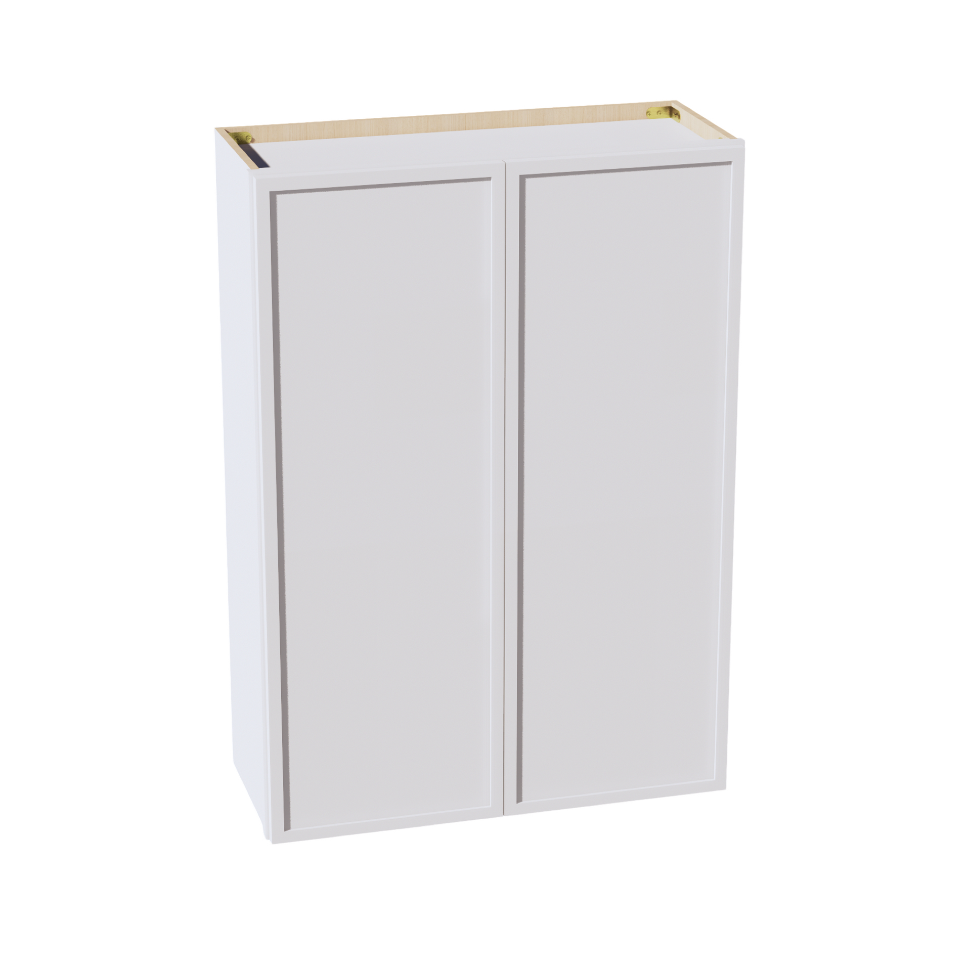 W3042-SSW  Wall Cabinet 2 Doors & 2 Shelves - Slim Shaker Style - White   30"W x 42"H x 12"D