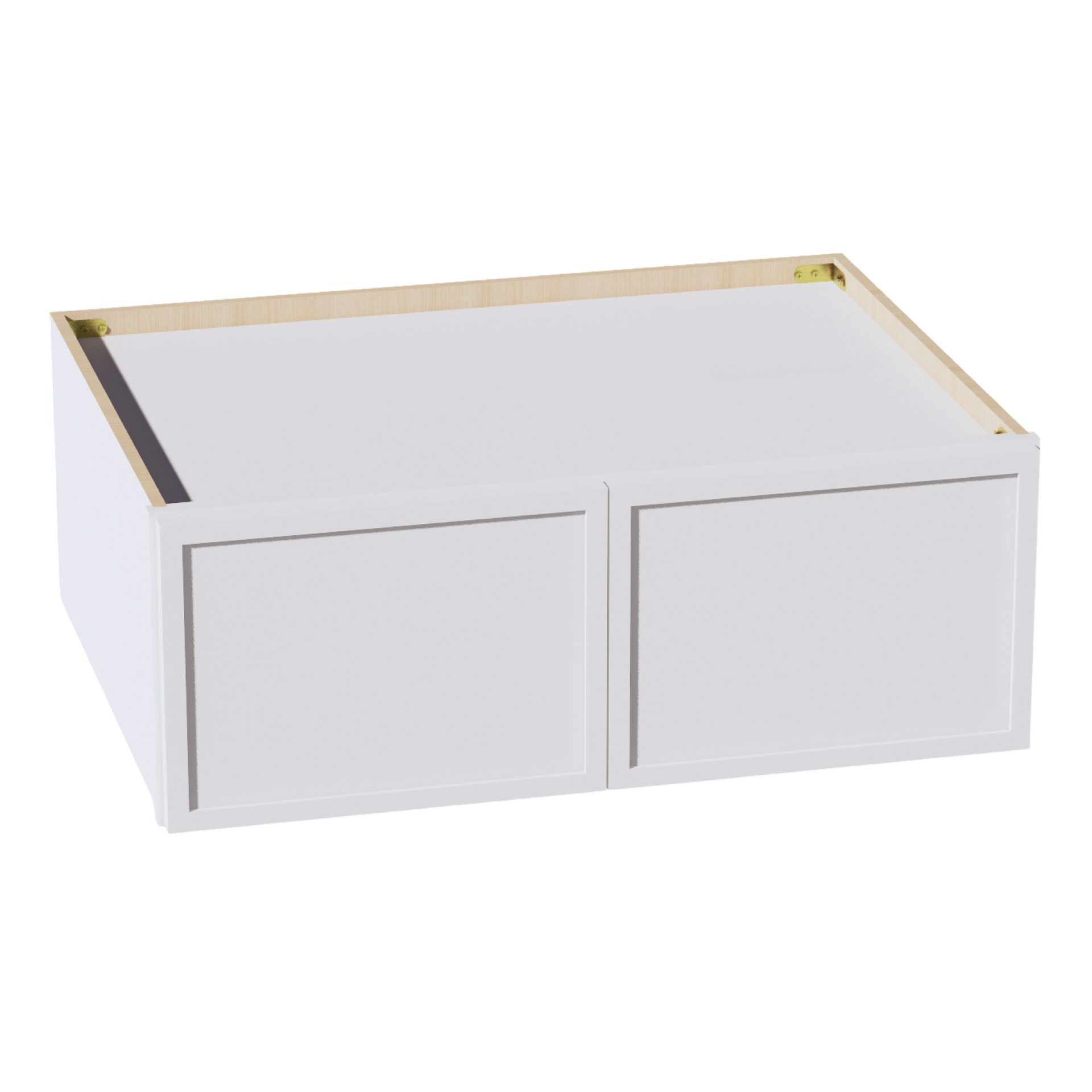 W331224-SSW  Wall Cabinet 2 Doors & 2 Shelves - Slim Shaker Style - White   33"W x 12"H x 24"D