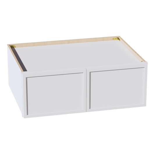 W331224-SSW  Wall Cabinet 2 Doors & 2 Shelves - Slim Shaker Style - White   33"W x 12"H x 24"D