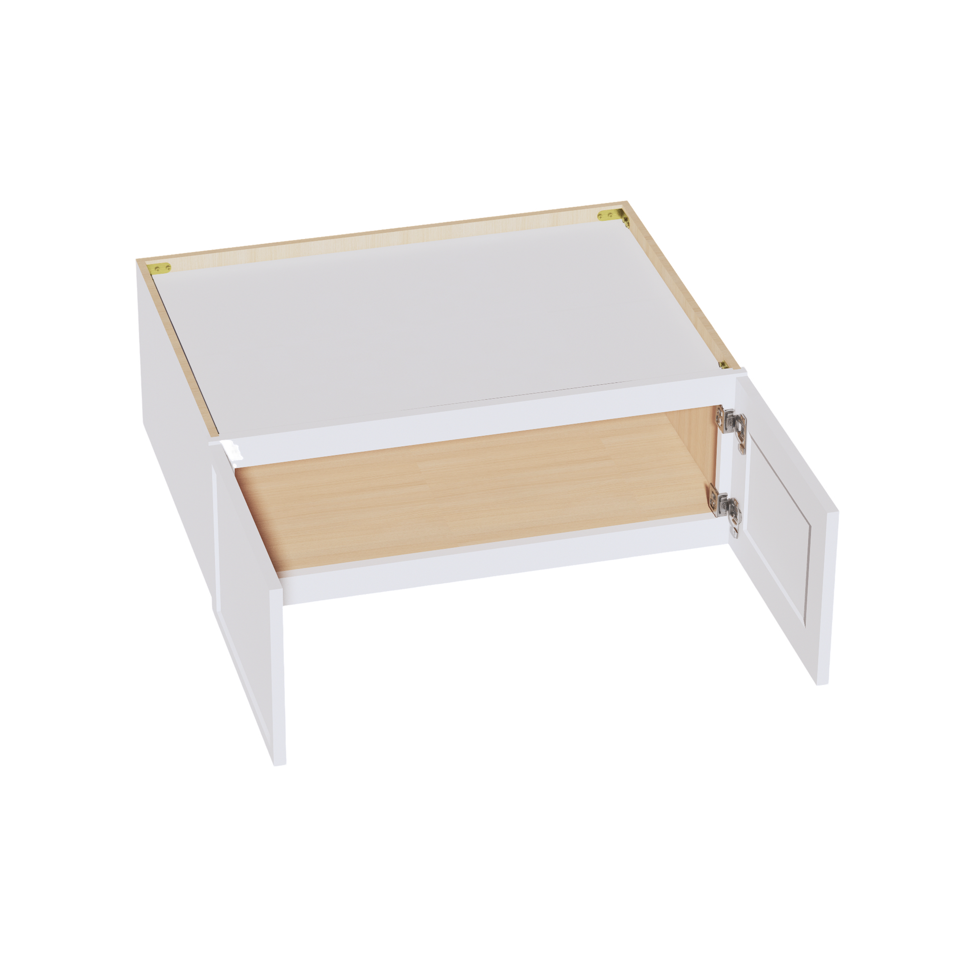 W331224-SSW  Wall Cabinet 2 Doors & 2 Shelves - Slim Shaker Style - White   33"W x 12"H x 24"D