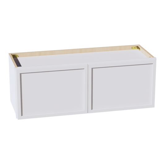 W3312-SSW  Wall Cabinet 2 Doors & 2 Shelves - Slim Shaker Style - White   33"W x 12"H x 12"D