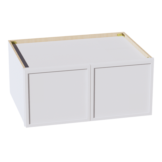 W331524-SSW  Wall Cabinet 2 Doors & 2 Shelves - Slim Shaker Style - White   33"W x 15"H x 24"D