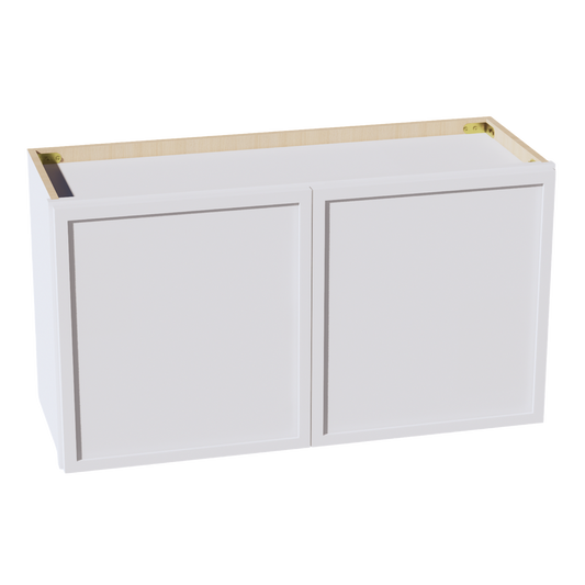W3318-SSW  Wall Cabinet 2 Doors & 2 Shelves - Slim Shaker Style - White   33"W x 18"H x 12"D