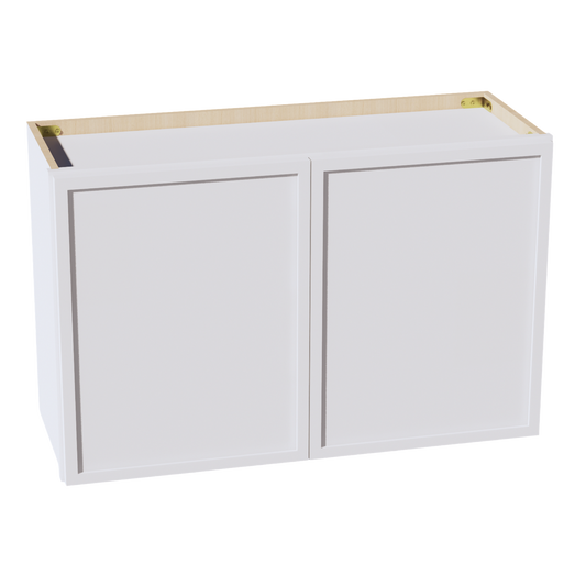 W3321-SSW  Wall Cabinet 2 Doors & 2 Shelves - Slim Shaker Style - White   33"W x 21"H x 12"D