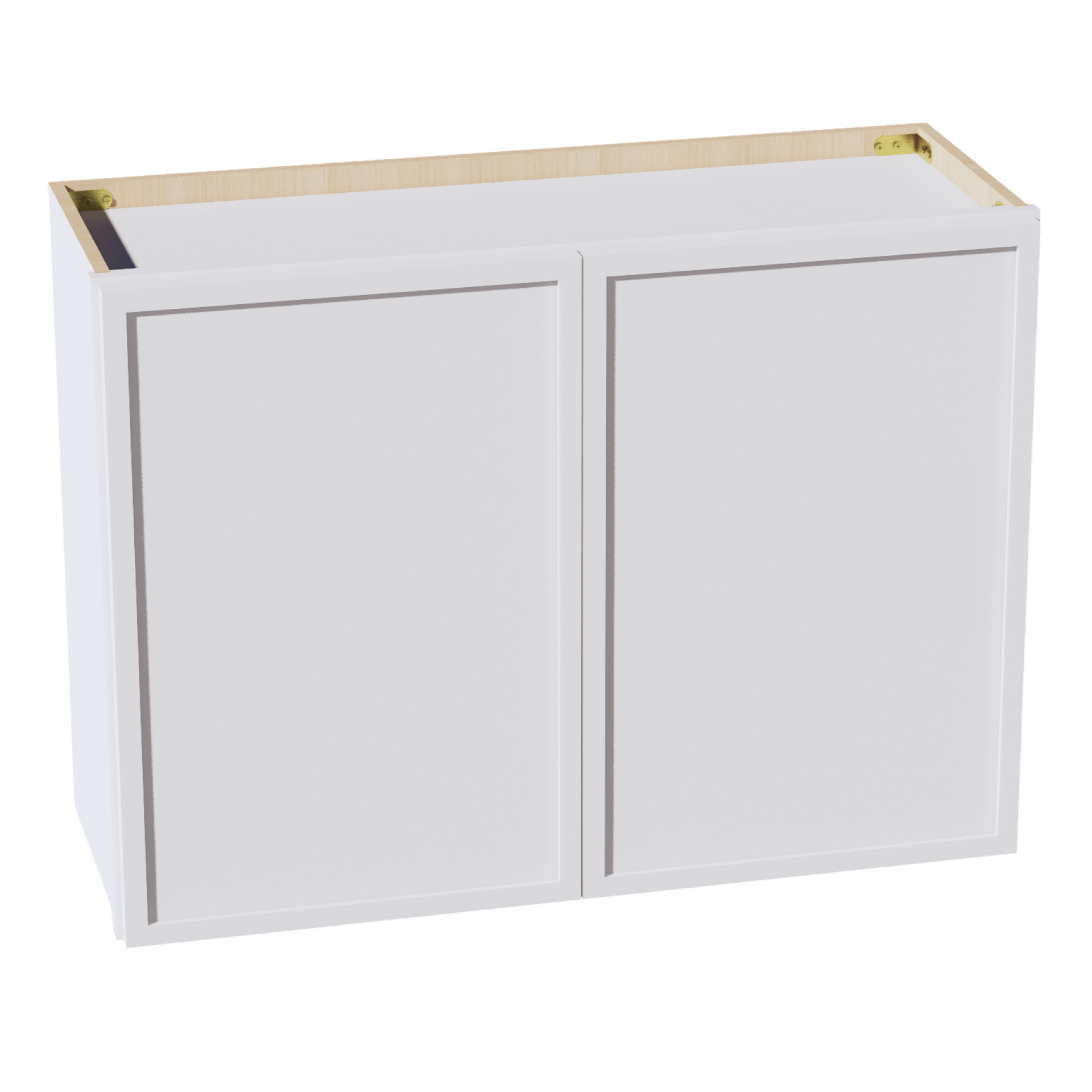 W3324-SSW  Wall Cabinet 2 Doors & 2 Shelves - Slim Shaker Style - White   33"W x 24"H x 12"D