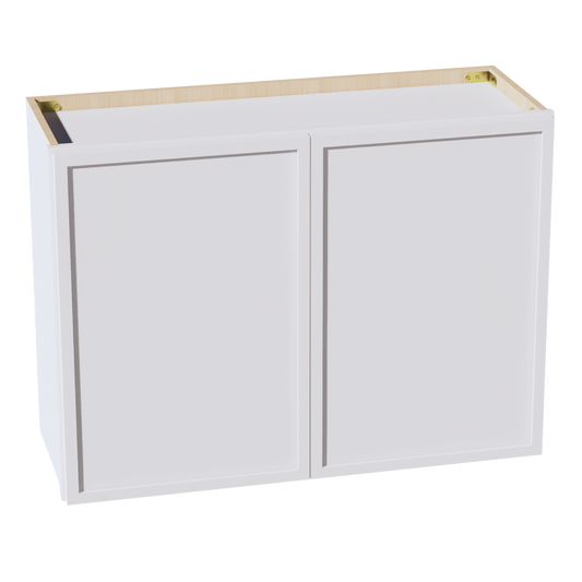 W3324-SSW  Wall Cabinet 2 Doors & 2 Shelves - Slim Shaker Style - White   33"W x 24"H x 12"D