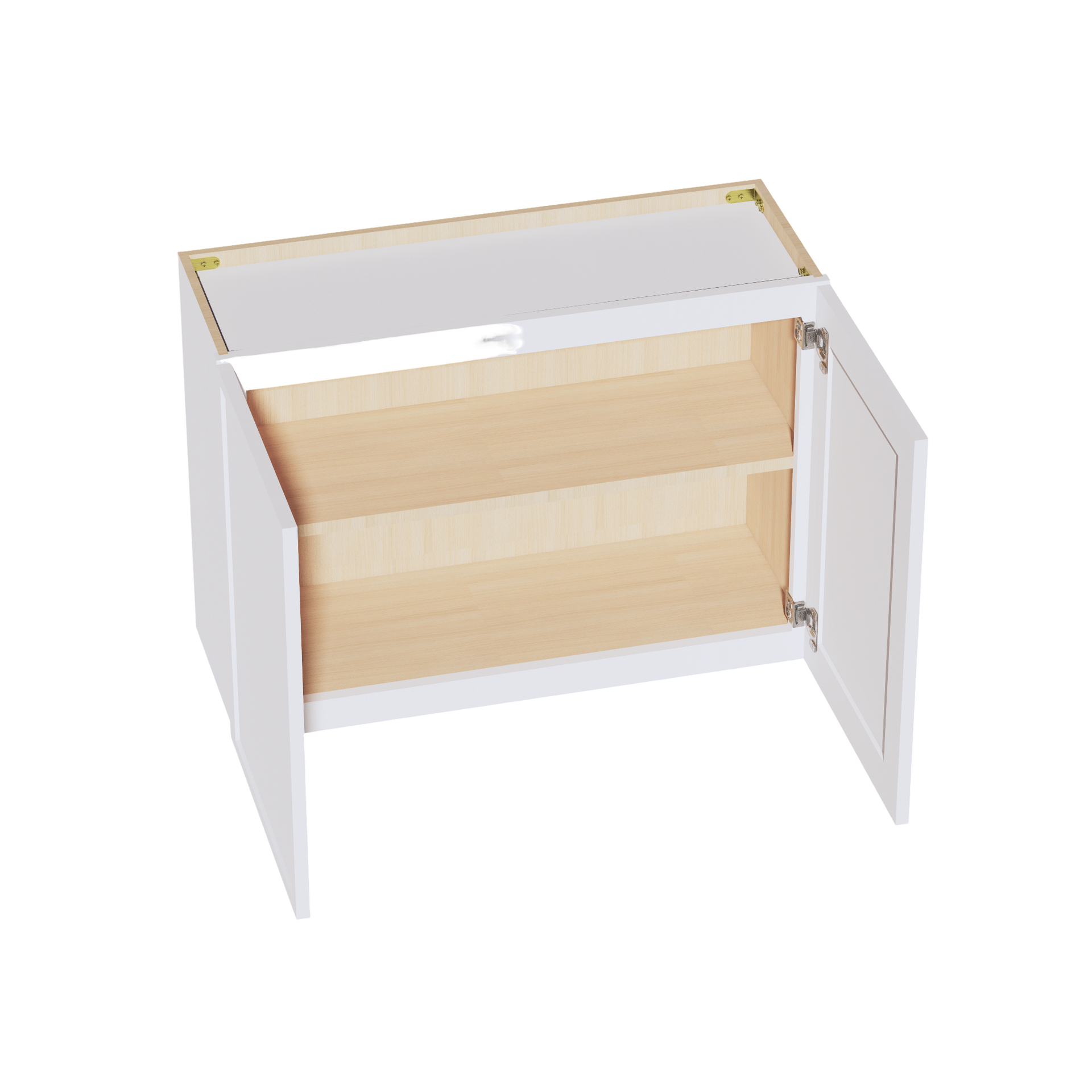 W3324-SSW  Wall Cabinet 2 Doors & 2 Shelves - Slim Shaker Style - White   33"W x 24"H x 12"D