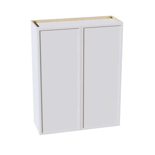 W3342-SSW  Wall Cabinet 2 Doors & 2 Shelves - Slim Shaker Style - White   33"W x 42"H x 12"D