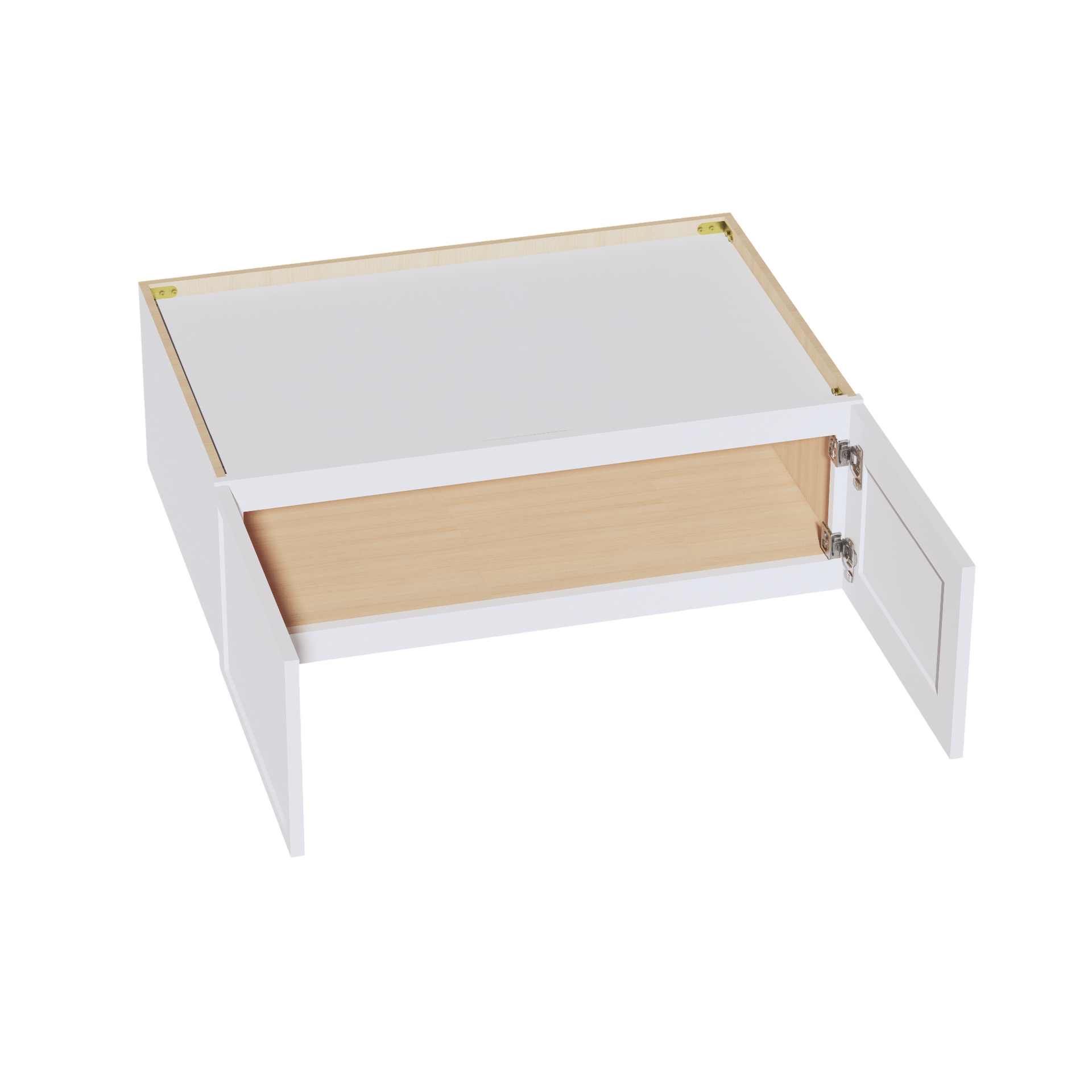 W361224-SSW  Wall Cabinet 2 Doors & 2 Shelves - Slim Shaker Style - White   36"W x 12"H x 24"D