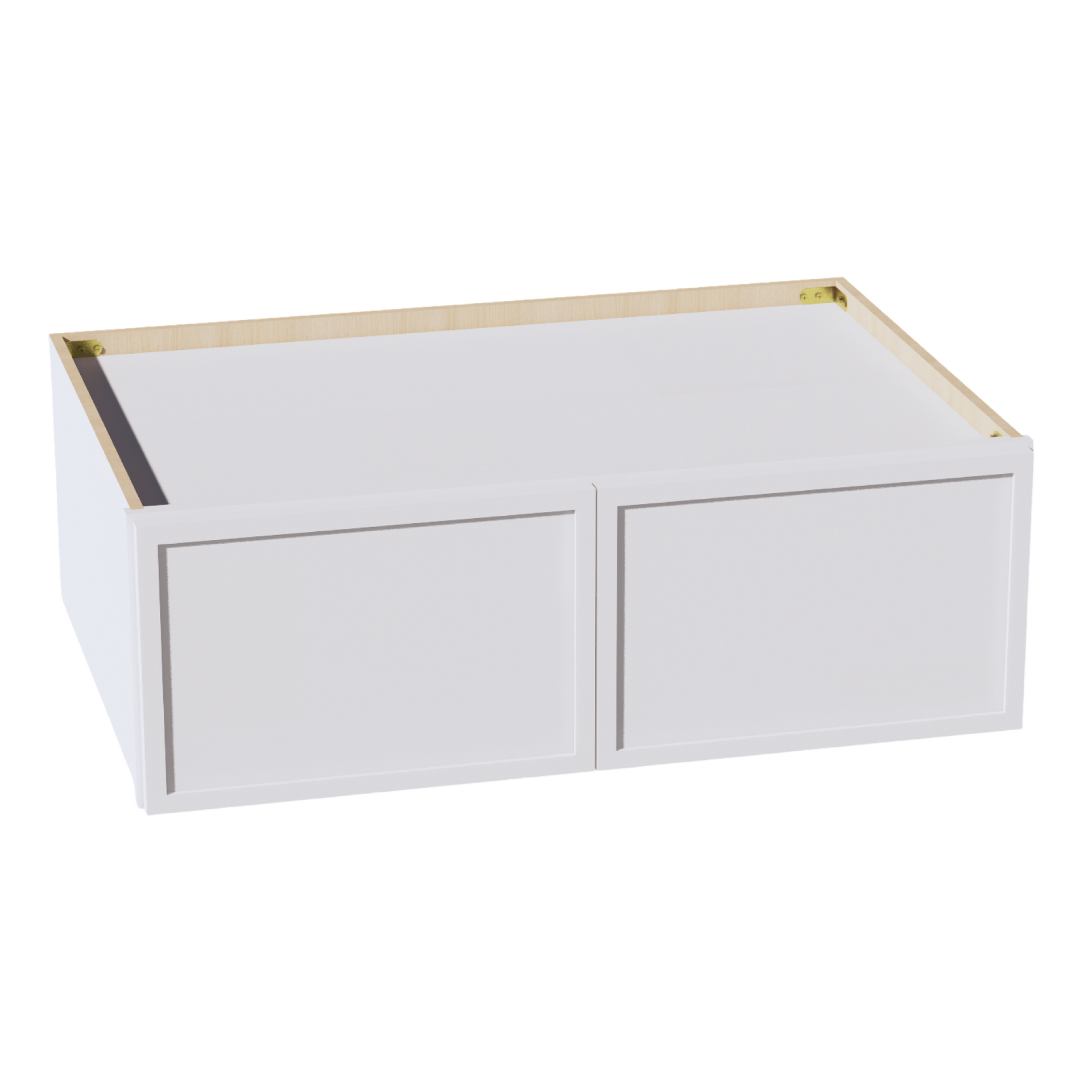 W361224-SSW  Wall Cabinet 2 Doors & 2 Shelves - Slim Shaker Style - White   36"W x 12"H x 24"D