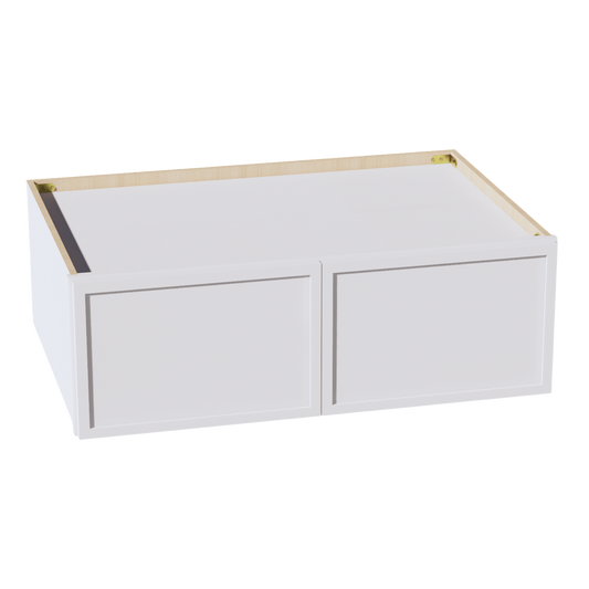 W361224-SSW  Wall Cabinet 2 Doors & 2 Shelves - Slim Shaker Style - White   36"W x 12"H x 24"D
