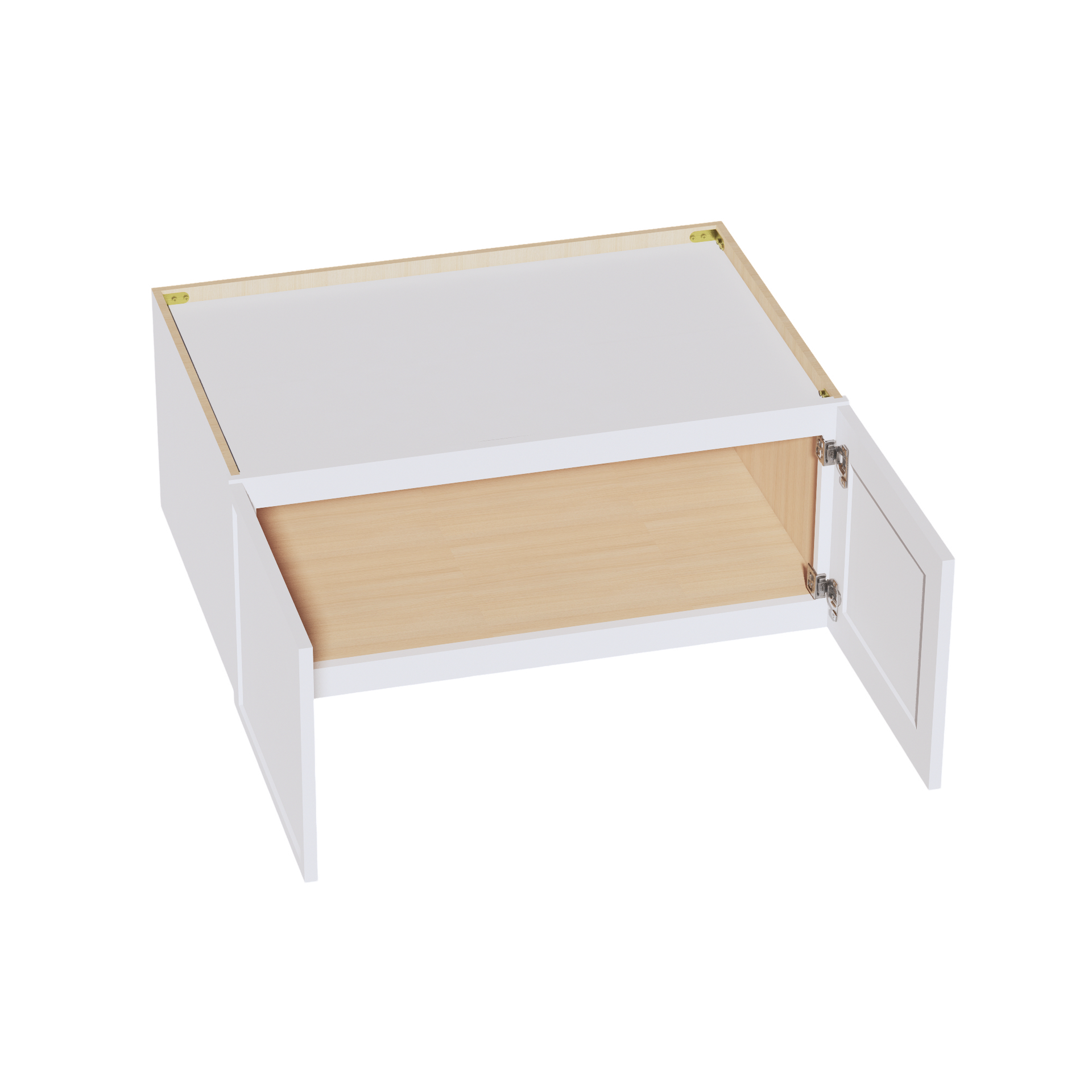W361524-SSW  Wall Cabinet 2 Doors & 2 Shelves - Slim Shaker Style - White   36"W x 15"H x 24"D