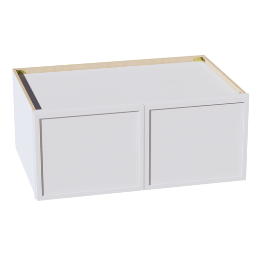 W361524-SSW  Wall Cabinet 2 Doors & 2 Shelves - Slim Shaker Style - White   36"W x 15"H x 24"D