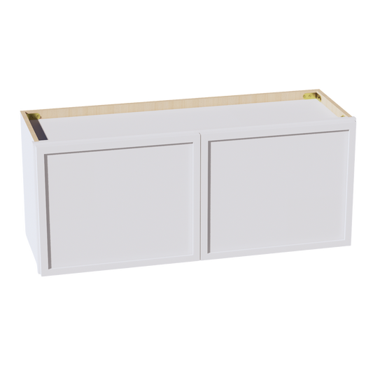W3615-SSW  Wall Cabinet 2 Doors & 2 Shelves - Slim Shaker Style - White   36"W x 15"H x 12"D