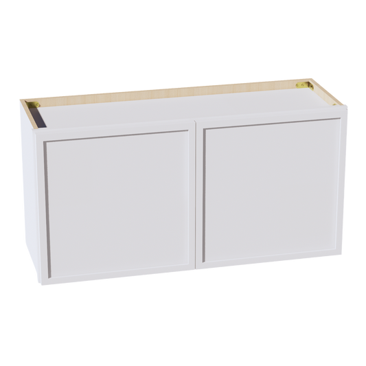 W3618-SSW  Wall Cabinet 2 Doors & 2 Shelves - Slim Shaker Style - White   36"W x 18"H x 12"D