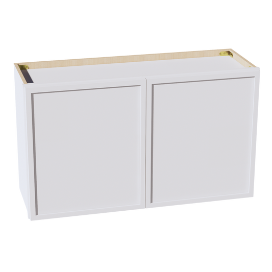 W3621-SSW  Wall Cabinet 2 Doors & 2 Shelves - Slim Shaker Style - White   36"W x 21"H x 24"D
