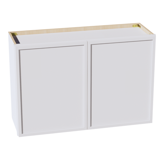 W3624-SSW  Wall Cabinet 2 Doors & 2 Shelves - Slim Shaker Style - White   36"W x 24"H x 12"D