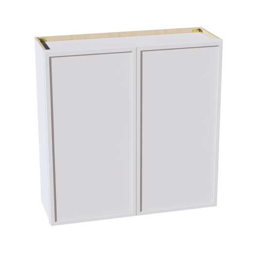 W3636-SSW  Wall Cabinet 2 Doors & 2 Shelves - Slim Shaker Style - White   36"W x 36"H x 12"D