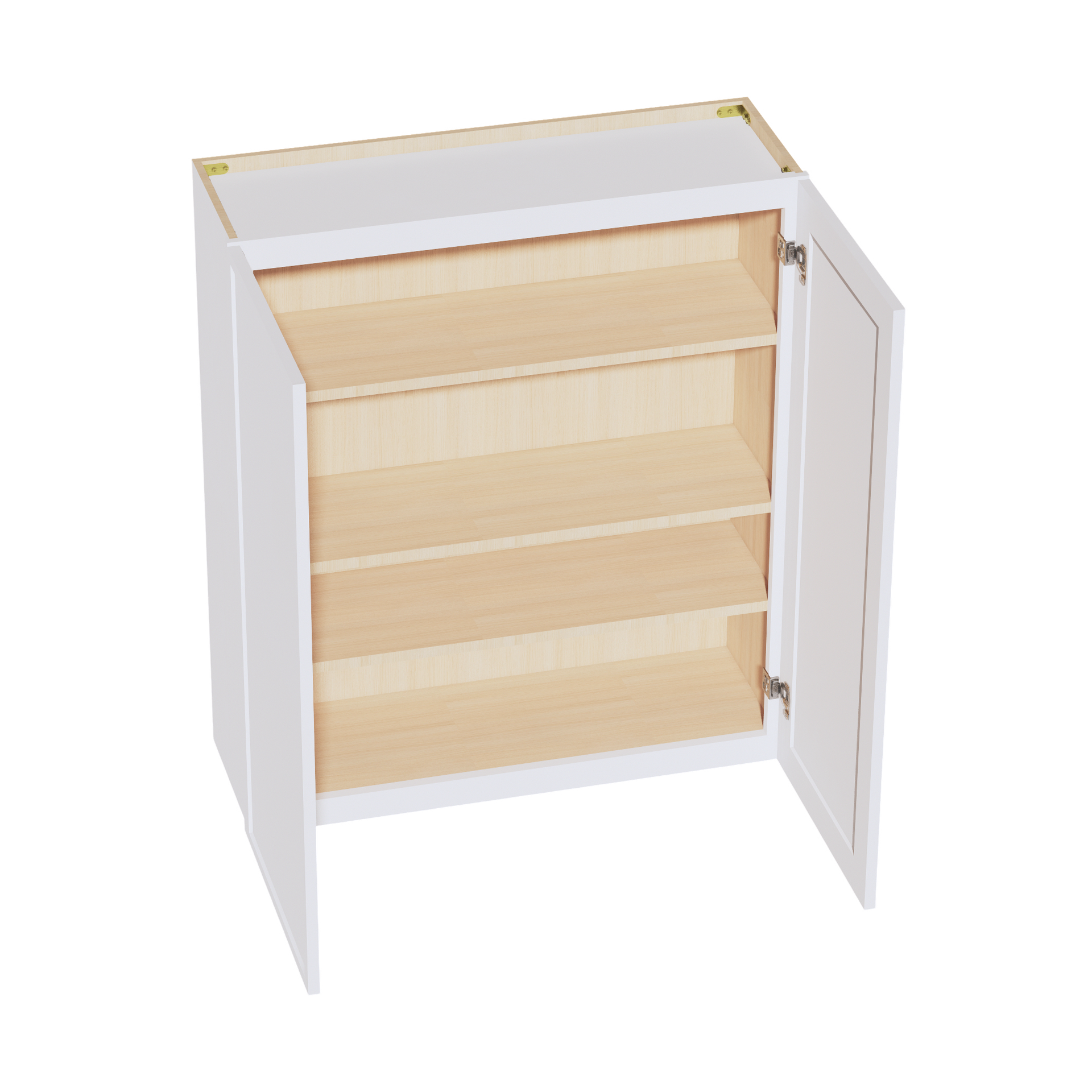 W3642-SSW  Wall Cabinet 2 Doors & 2 Shelves - Slim Shaker Style - White   36"W x 42"H x 12"D