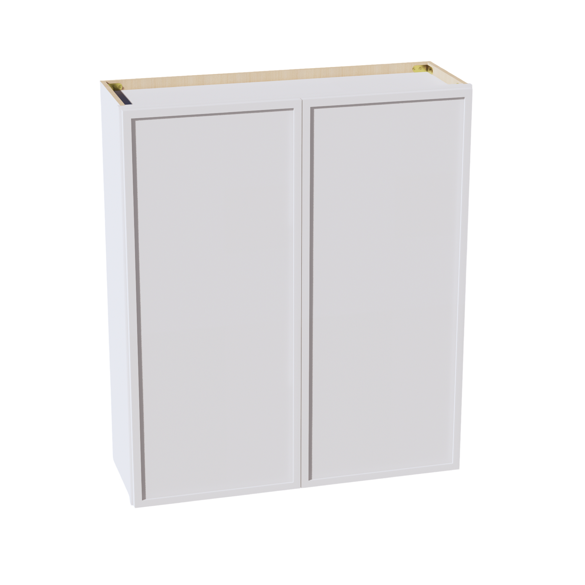 W3642-SSW  Wall Cabinet 2 Doors & 2 Shelves - Slim Shaker Style - White   36"W x 42"H x 12"D