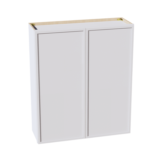 W3642-SSW  Wall Cabinet 2 Doors & 2 Shelves - Slim Shaker Style - White   36"W x 42"H x 12"D