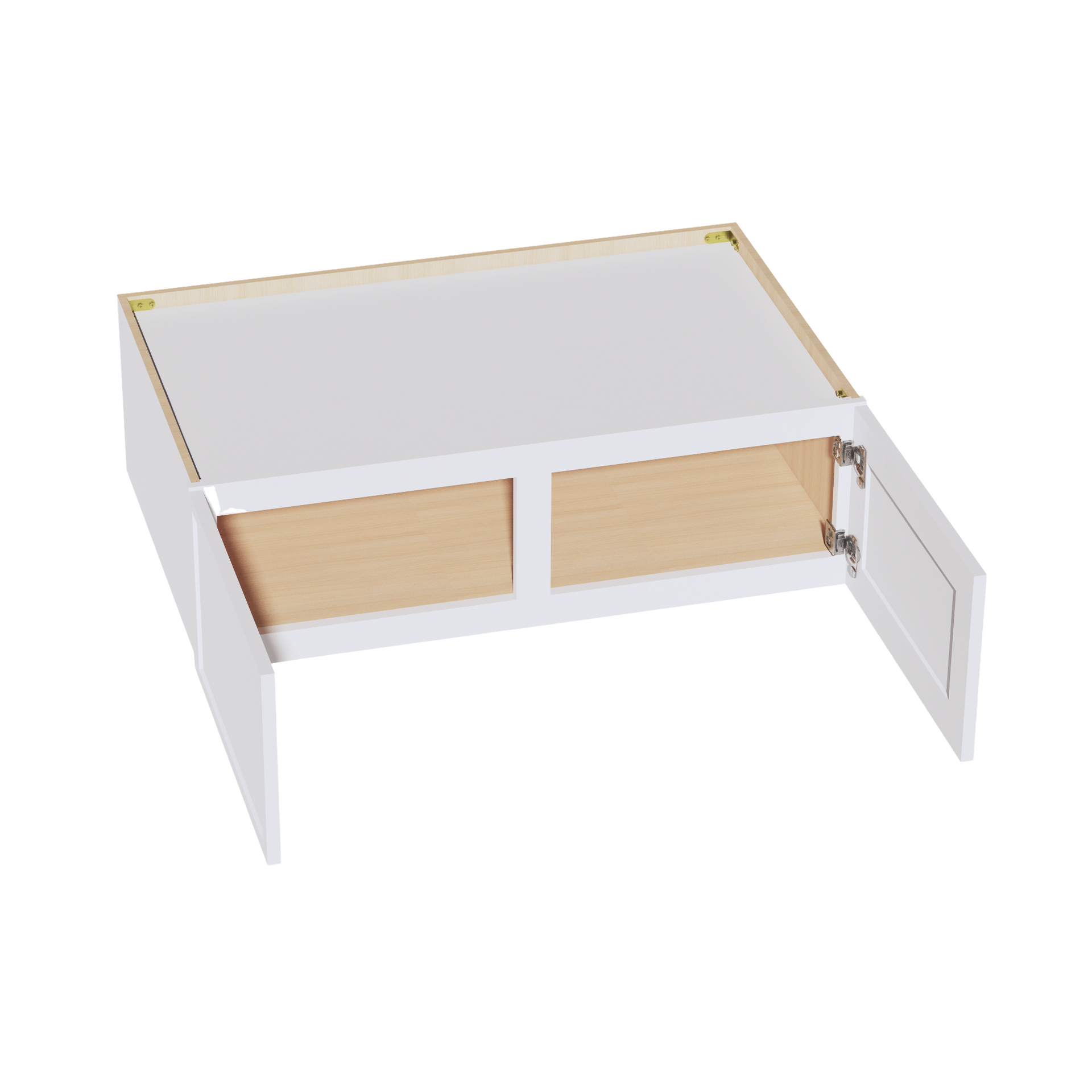 W391224-SSW  Wall Cabinet 2 Doors & 2 Shelves - Slim Shaker Style - White   39"W x 12"H x 24"D