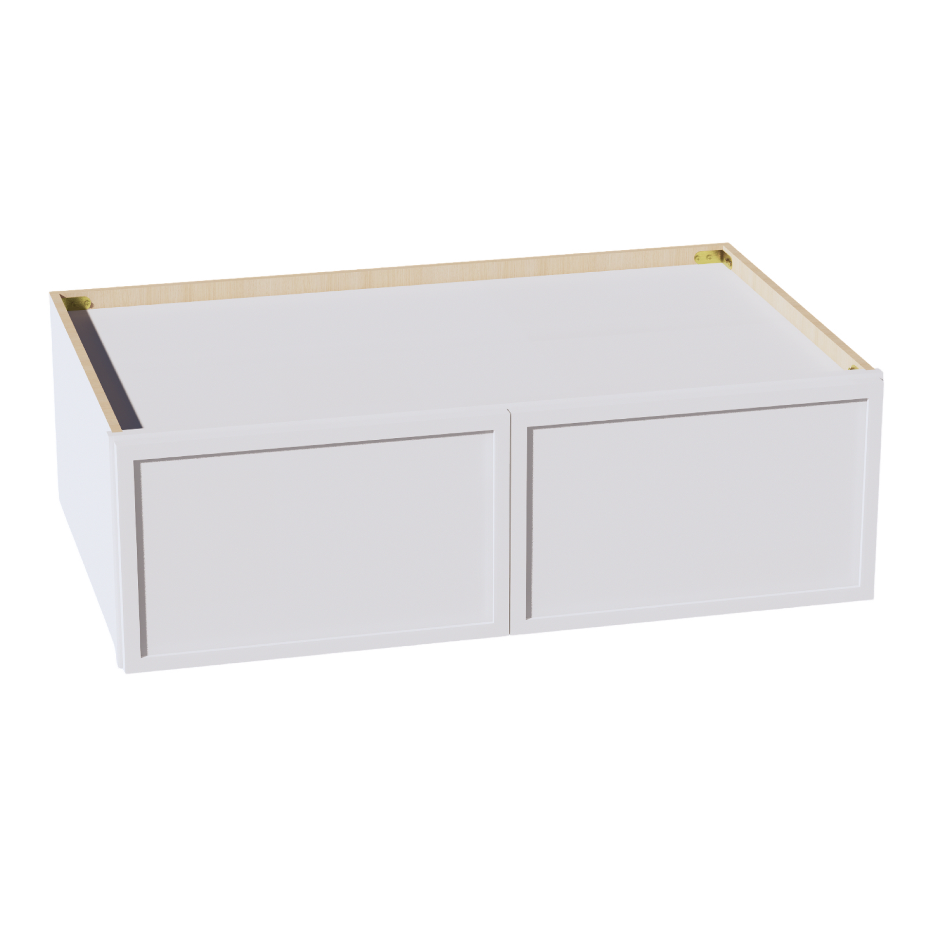 W391224-SSW  Wall Cabinet 2 Doors & 2 Shelves - Slim Shaker Style - White   39"W x 12"H x 24"D