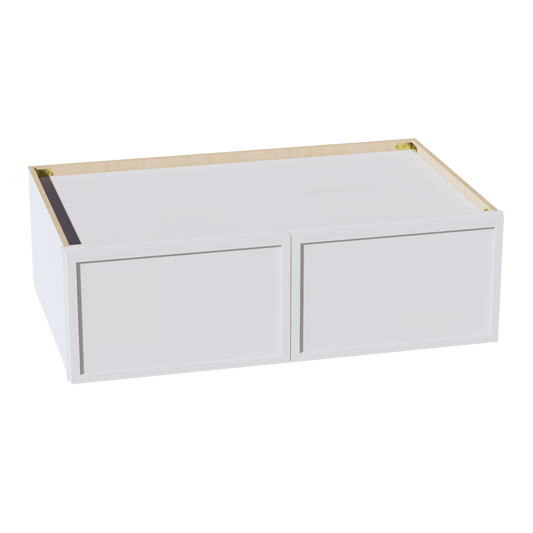 W391224-SSW  Wall Cabinet 2 Doors & 2 Shelves - Slim Shaker Style - White   39"W x 12"H x 24"D