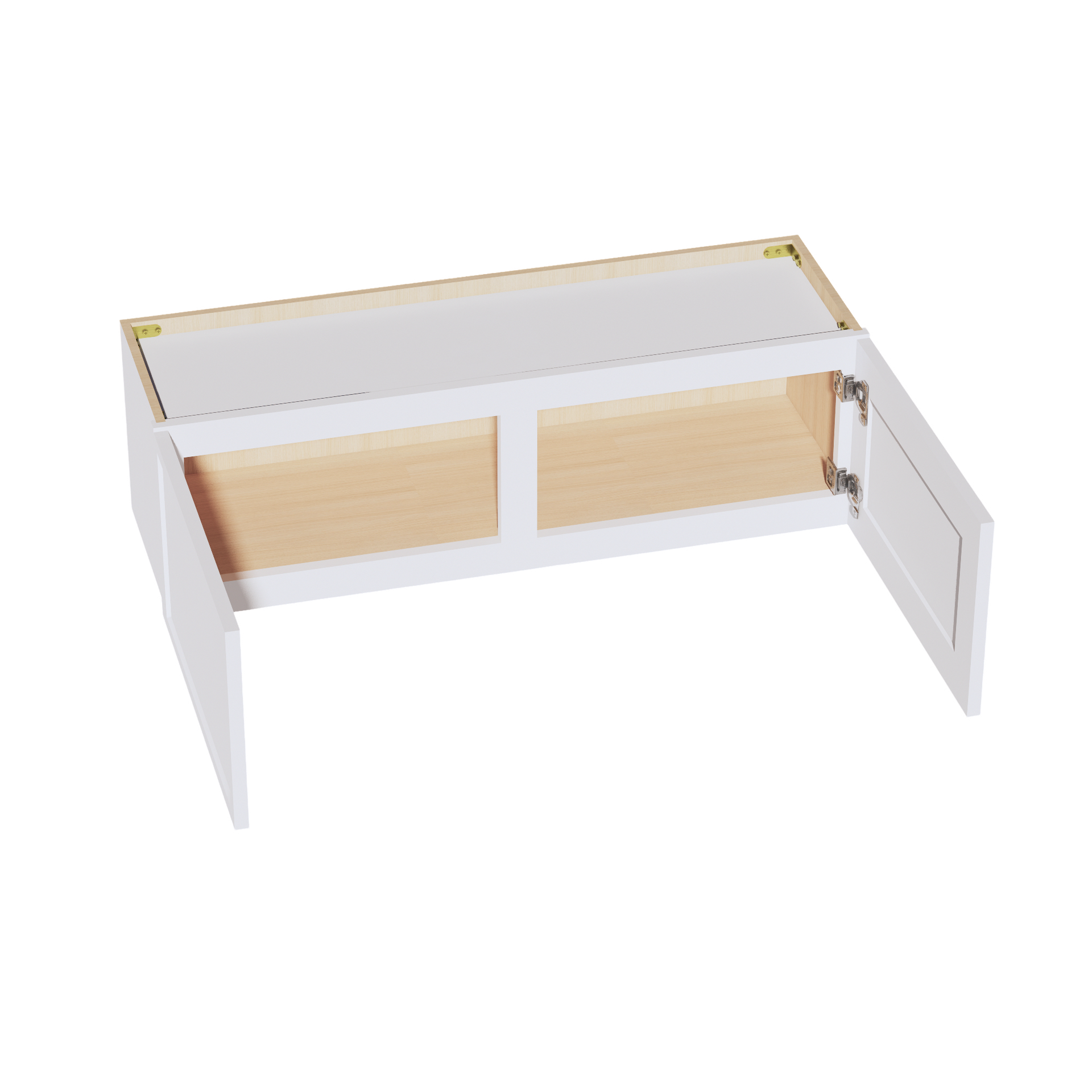 W3912-SSW  Wall Cabinet 2 Doors & 2 Shelves - Slim Shaker Style - White   39"W x 12"H x 12"D