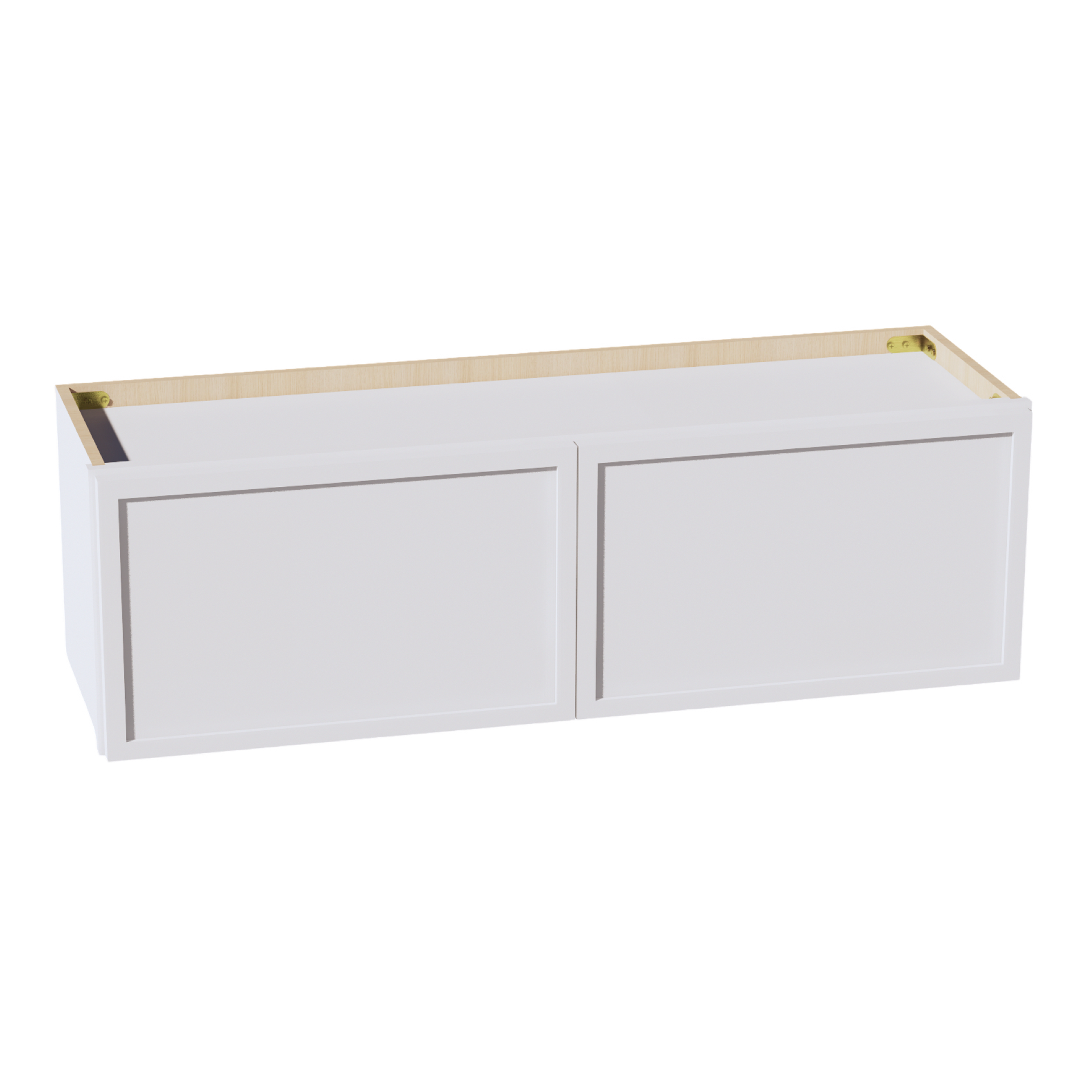 W3912-SSW  Wall Cabinet 2 Doors & 2 Shelves - Slim Shaker Style - White   39"W x 12"H x 12"D
