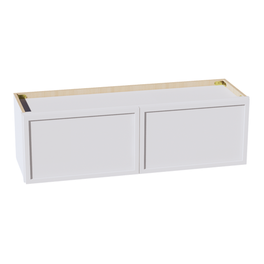 W3912-SSW  Wall Cabinet 2 Doors & 2 Shelves - Slim Shaker Style - White   39"W x 12"H x 12"D