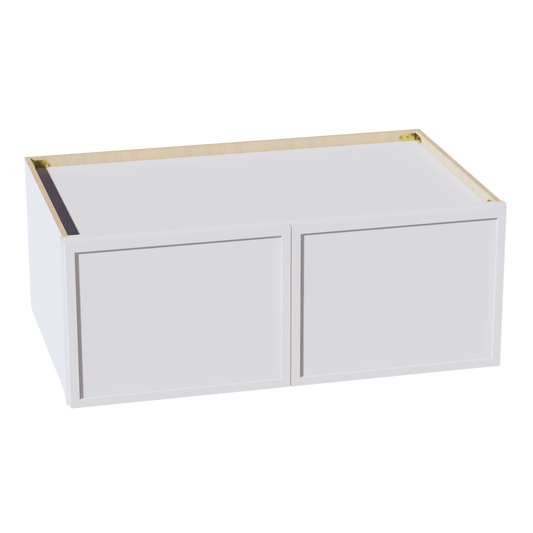 W391524-SSW  Wall Cabinet 2 Doors & 2 Shelves - Slim Shaker Style - White   39"W x 15"H x 24"D