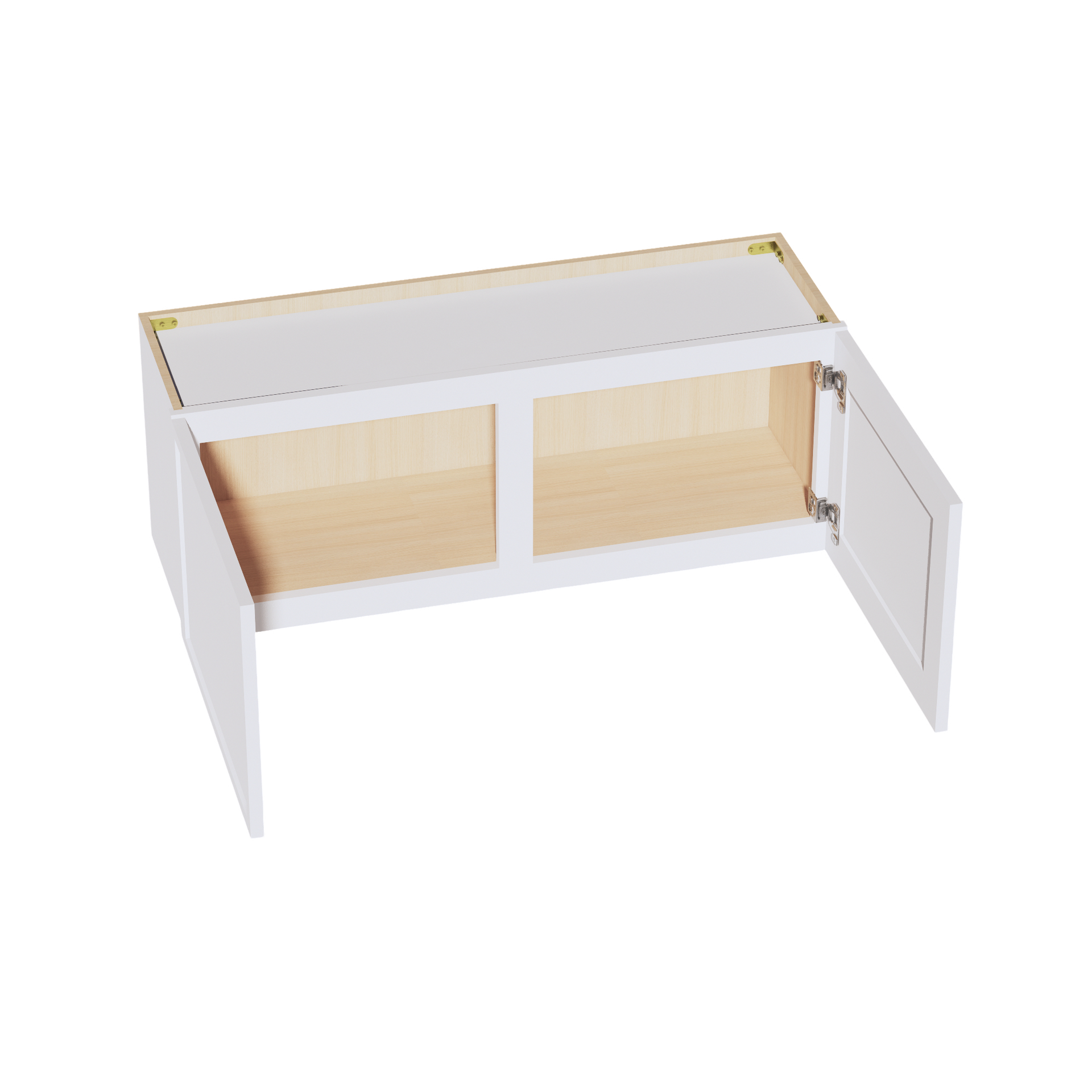 W3915-SSW  Wall Cabinet 2 Doors & 2 Shelves - Slim Shaker Style - White   39"W x 15"H x 12"D