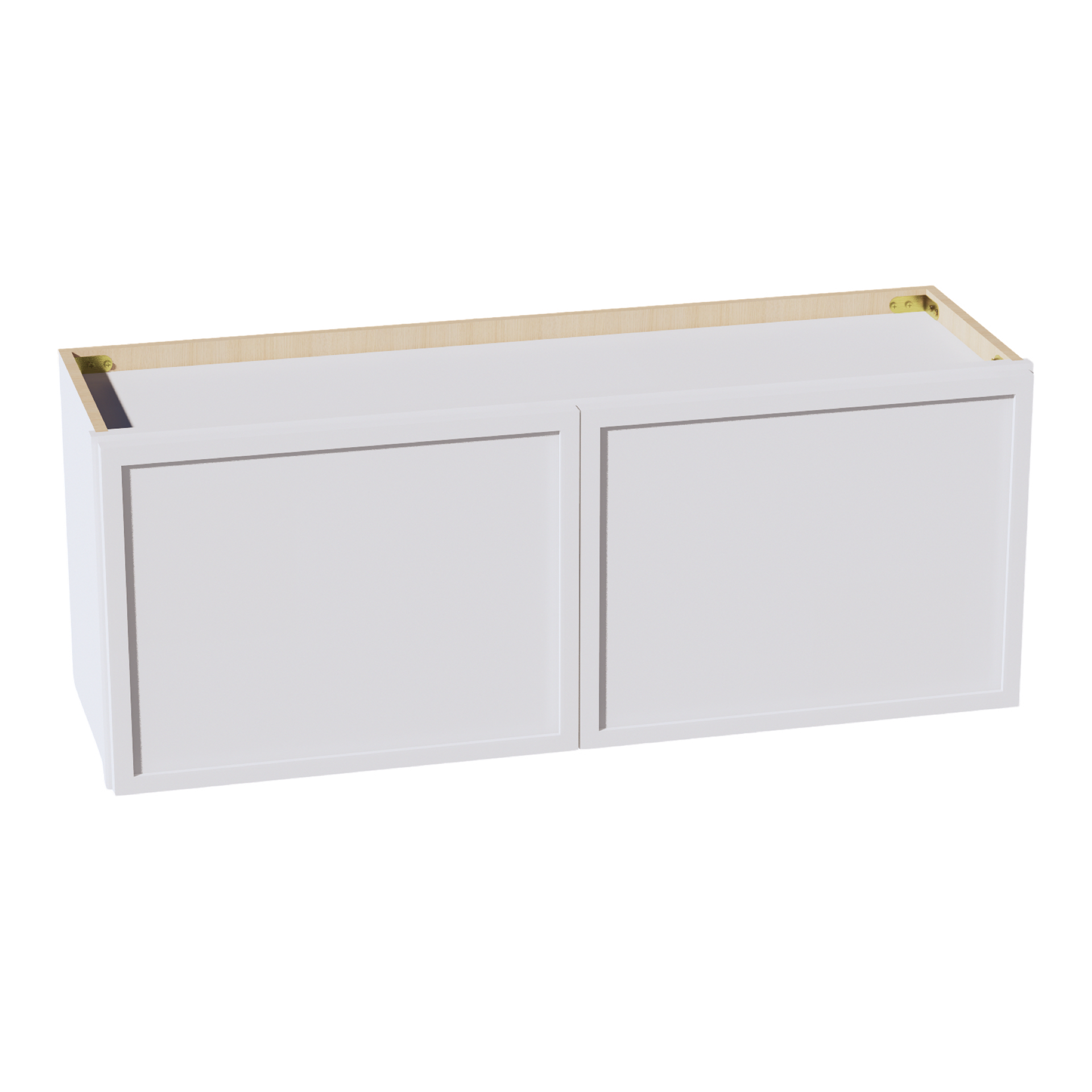 W3915-SSW  Wall Cabinet 2 Doors & 2 Shelves - Slim Shaker Style - White   39"W x 15"H x 12"D