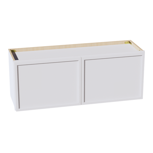 W3915-SSW  Wall Cabinet 2 Doors & 2 Shelves - Slim Shaker Style - White   39"W x 15"H x 12"D