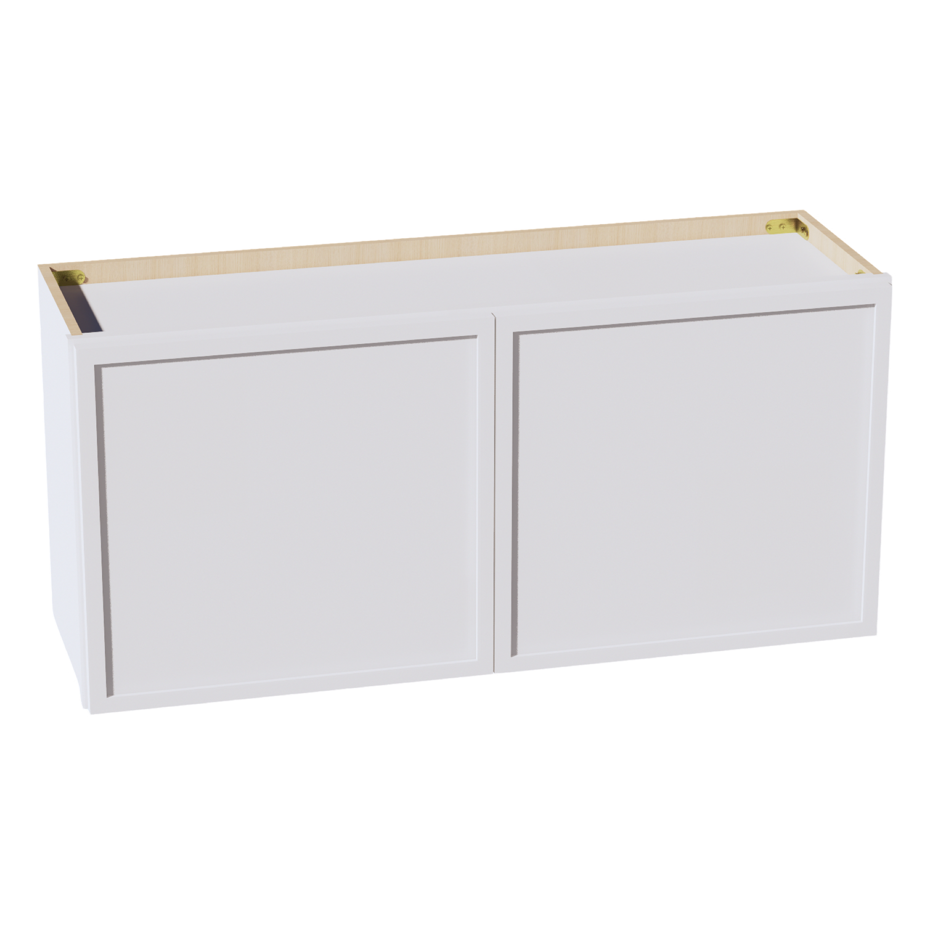 W3918-SSW  Wall Cabinet 2 Doors & 2 Shelves - Slim Shaker Style - White   39"W x 18"H x 12"D