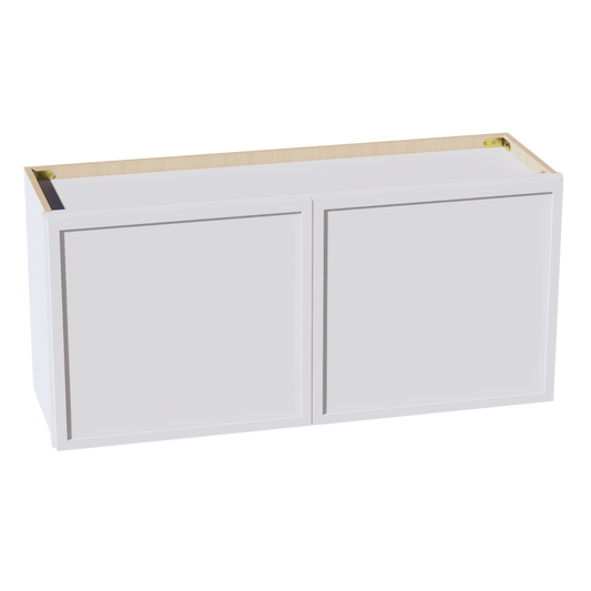 W3918-SSW  Wall Cabinet 2 Doors & 2 Shelves - Slim Shaker Style - White   39"W x 18"H x 12"D