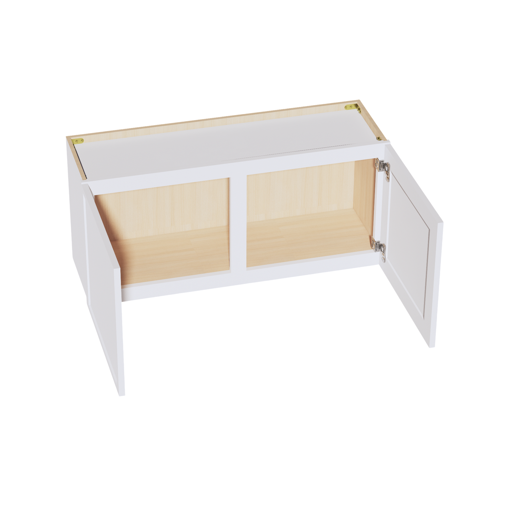 W3918-SSW  Wall Cabinet 2 Doors & 2 Shelves - Slim Shaker Style - White   39"W x 18"H x 12"D