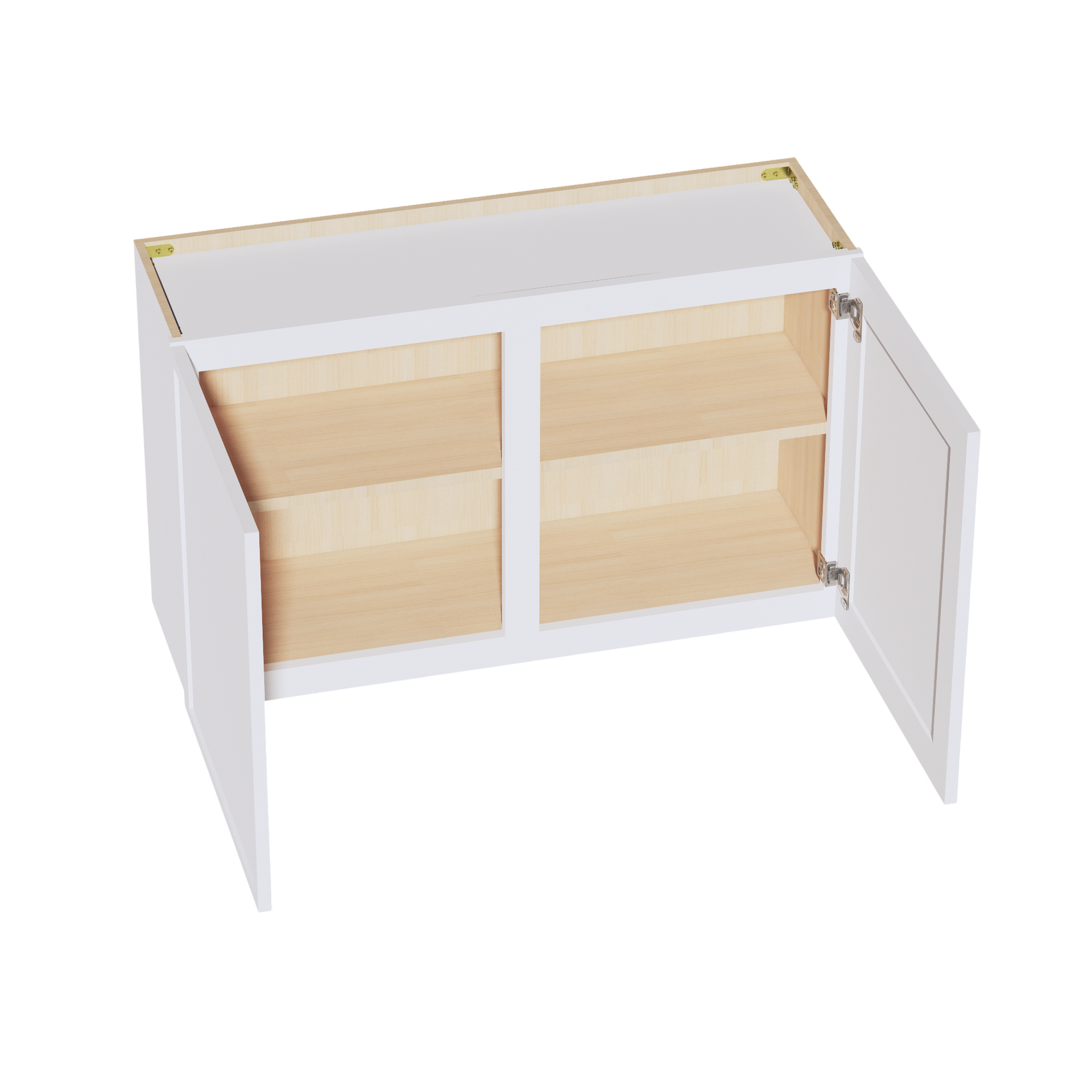 W3924-SSW  Wall Cabinet 2 Doors & 2 Shelves - Slim Shaker Style - White   39"W x 24"H x 12"D