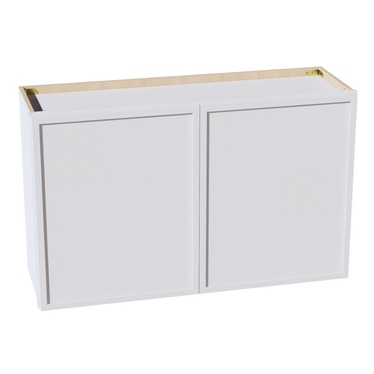 W3924-SSW  Wall Cabinet 2 Doors & 2 Shelves - Slim Shaker Style - White   39"W x 24"H x 12"D