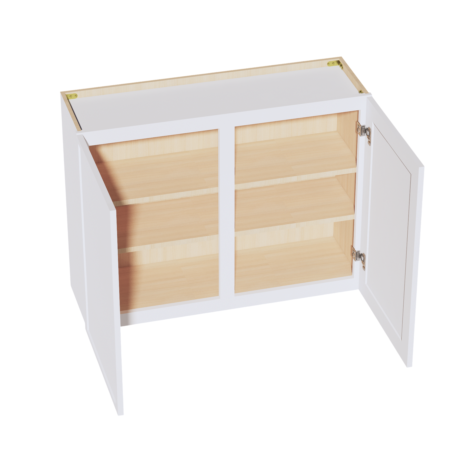 W3930-SSW  Wall Cabinet 2 Doors & 2 Shelves - Slim Shaker Style - White   39"W x 30"H x 12"D
