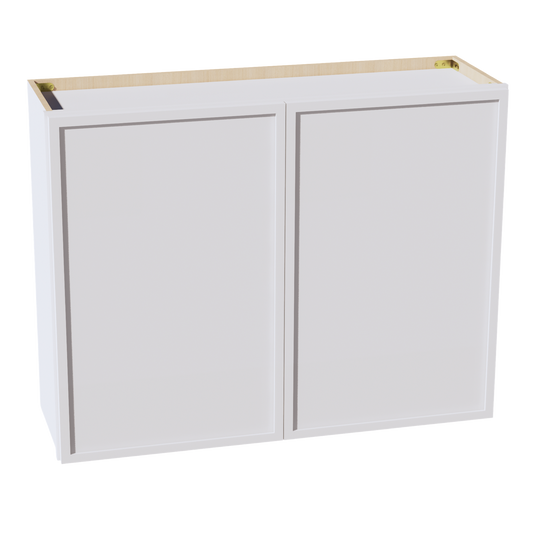 W3930-SSW  Wall Cabinet 2 Doors & 2 Shelves - Slim Shaker Style - White   39"W x 30"H x 12"D